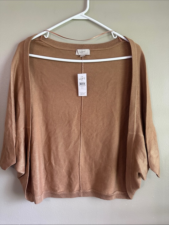 LOFT Sweaters - LOFT Open-Front Dolman Cardigan in Camel/Tan